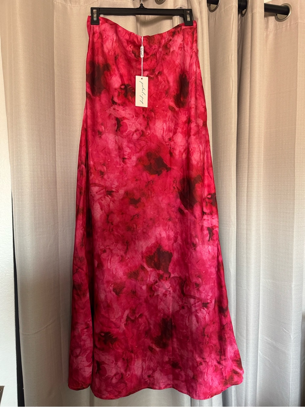 Petal & Pup Fuchsia and Black Floral Maxi Skirt